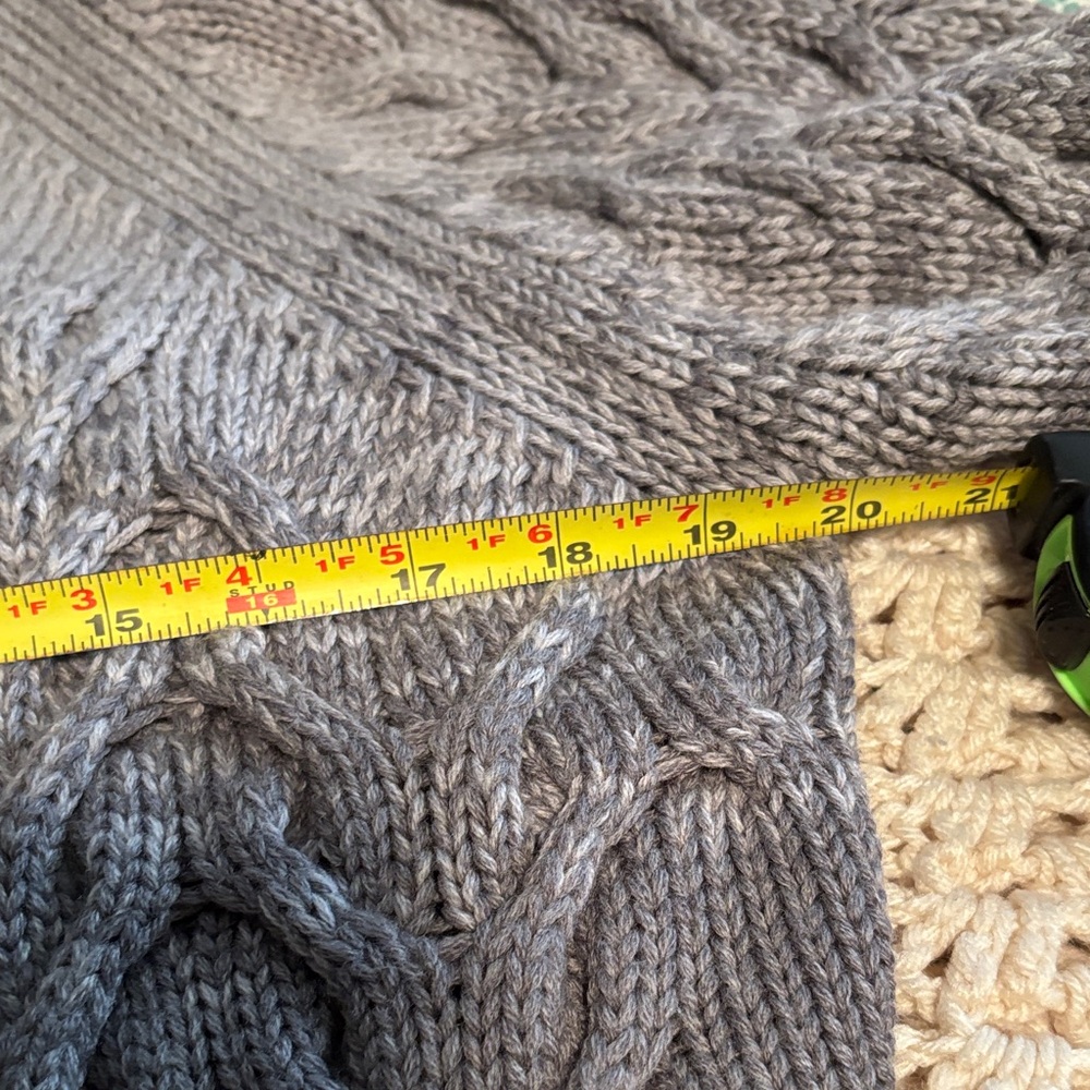 AG Adriano Goldschmied Gray Cable Knit Crewneck Sweater 100% Wool - Picture 11 of 12